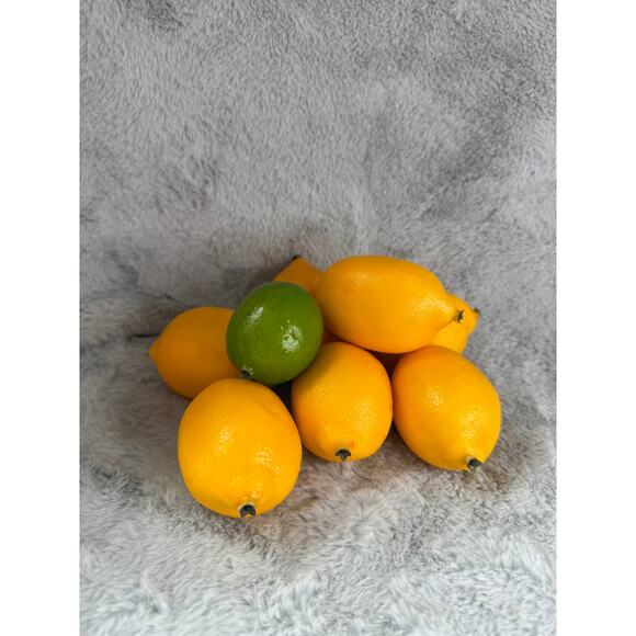 Realistic Plastic Lemons & Lime Lot – Faux Fruit Kitchen Decor, Photo Props - Picture 3 of 4